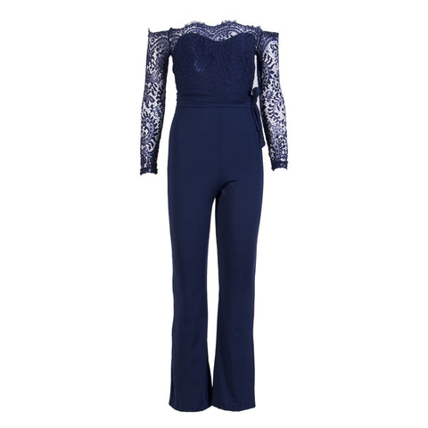 Image of hirigin Newest Women Lace Floral White Color Long Sleeve Jumpsuit Romper Clubwear Playsuit Bodycon Party Trousers female