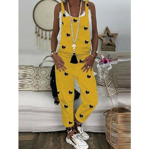 Image of 2019 Autumn casual fashion loose jumpsuit Dungarees jumpsuit baggy Baggy loose romper Long trousers overalls
