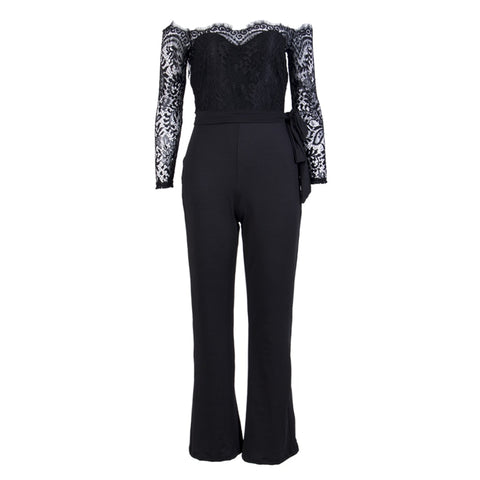 Image of hirigin Newest Women Lace Floral White Color Long Sleeve Jumpsuit Romper Clubwear Playsuit Bodycon Party Trousers female
