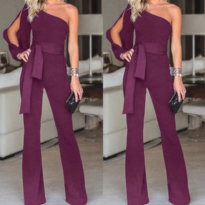 Jumpsuits for women 2019 arrival Womens rompers Party Clubwear Playsuit Jumpsuit Wide Leg One Shoulder Long Trousers Pants